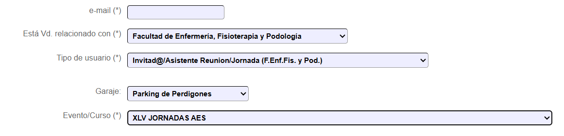 Parking Form